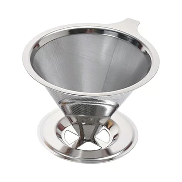 Nytt kaffefilter i rustfritt stål, pour-over kaffe, papirløst, kaffetraktfilter til husholdning, sølv