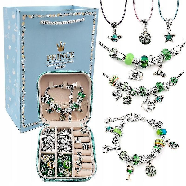 Charm Armband Gör-Det-Själv Smyckesset Present till Barn Flickor Tonåringar green