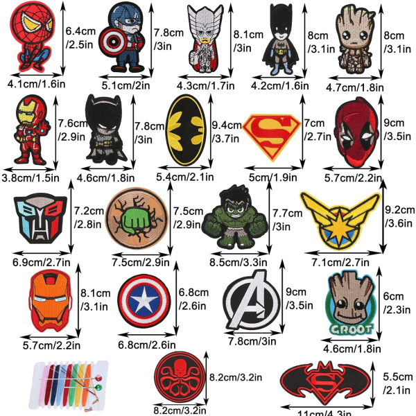 20 pieces Captain America embroidered clothing patches