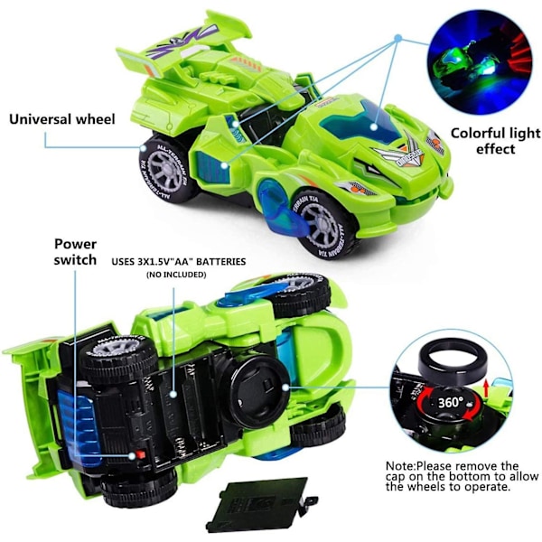 Heytea Deform Dinosaur Leksaker För Pojkar Flickor, 2 I 1 Dinosaurie Leksaksbilar För Barn, Transformerande Dinosaurie Led Bil Med Musik, Automatisk Dino Transformers T