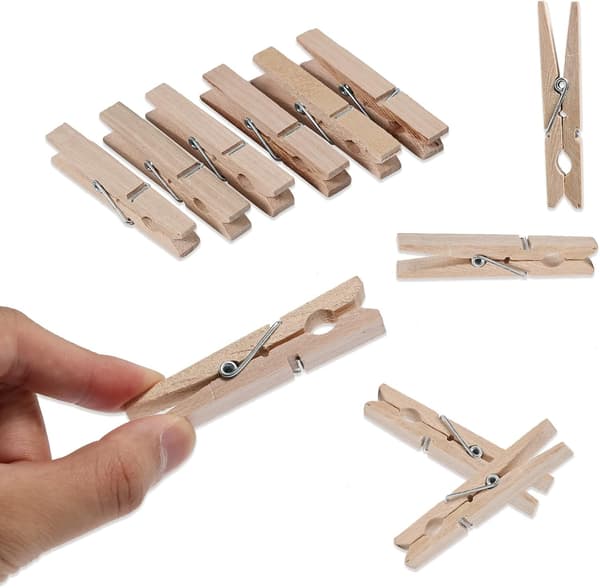 (Pakke med 50) Trævaskeklemmer ca. 7,3 cm lange