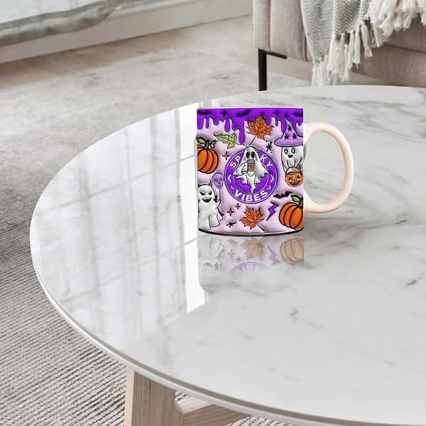 Ny läskig Halloween-kaffemugg Vattenmugg Halloween Pumpa C