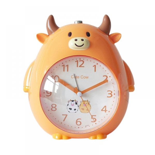 Children's Alarm Clock, Cute Cartoon Cow Alarm Clock Night Light, Bedroom Desktop Clock, Gift For Students And Children (yellow)