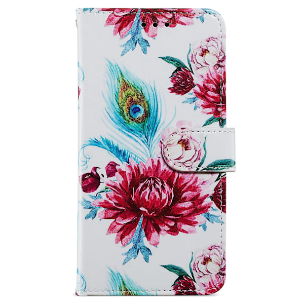 For Samsung Galaxy A05s 4g Lommebokveske Pu Lær Mønster Trykk Telefondeksel Peacock Flower