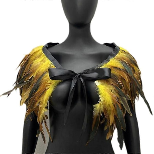 Säädettävä höyhenviitta sopii naisille ja miehille Halloween-juhliin Yellow
