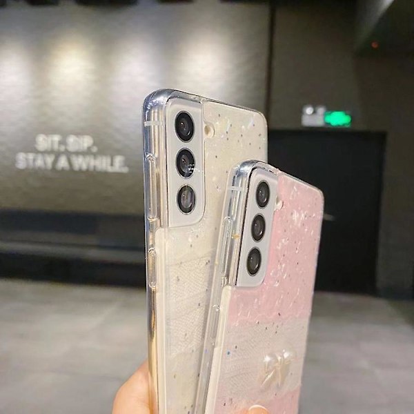 Skal för Samsung Galaxy Note20 med mönster av rosett, TPU-skyddande fodral Pink