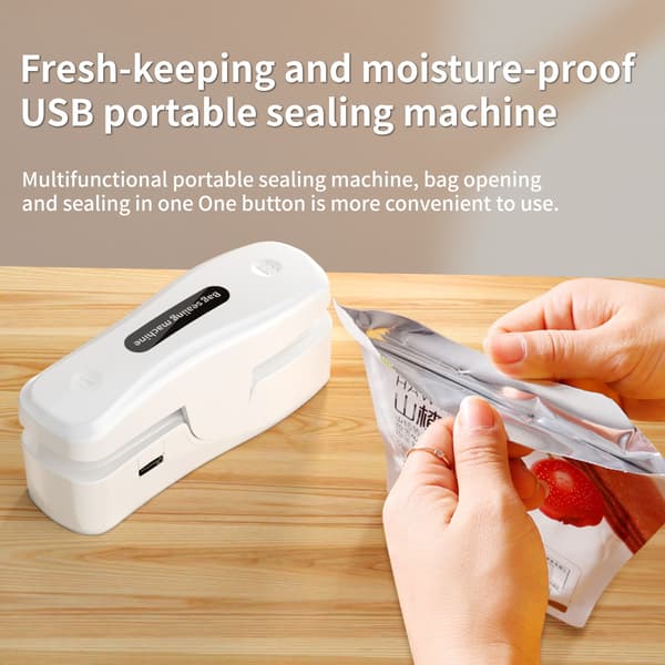 USB-lading bærbar mini forseglingsmaskin åpnings- og forseglingsmaskin laminator liten snackforsegling