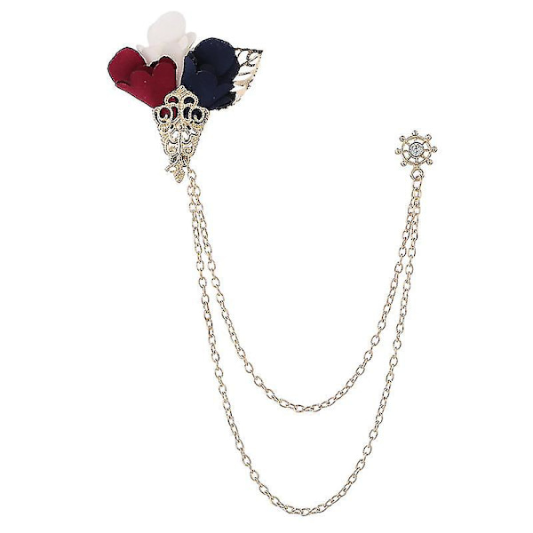 Brittiläinen tyyli riipusketju rintakoru retro kristalli corsage pinsi tassel ketju puku takki rintakoru pinsi miehille aviomiehelle lahjat style 2