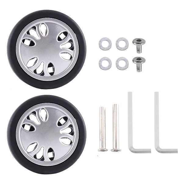 Ersättningshjul för resväskor 50mm X 13mm Set Universal Miljövänligt PU Reparation av Resväskor 1 Par