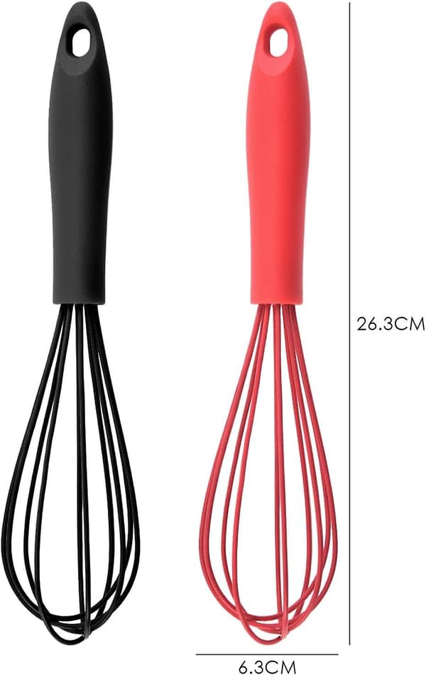 2-pakning silikon eggvisper, non-stick håndvisper, kjøkken multifunksjonell håndmikser for matlaging og baking