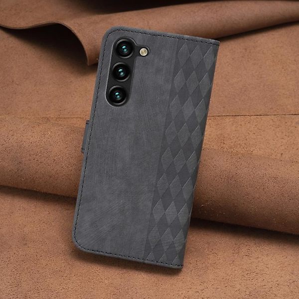 Mobiltelefonskal i rutiga, präglad läder för Samsung Galaxy S24+ 5g Black