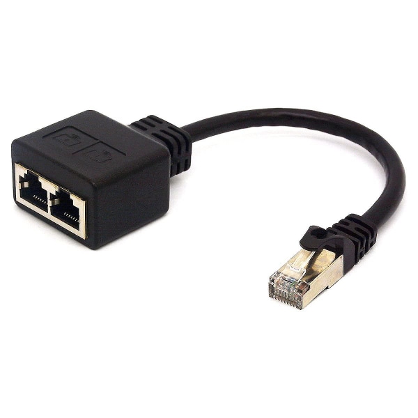 Rj45 Male To Dual Female Adapter Cable - Support Ethernet Cat 5/cat 6 Lan To Switch Network Between Two Computers 20cm (not Used As Network Splitter)
