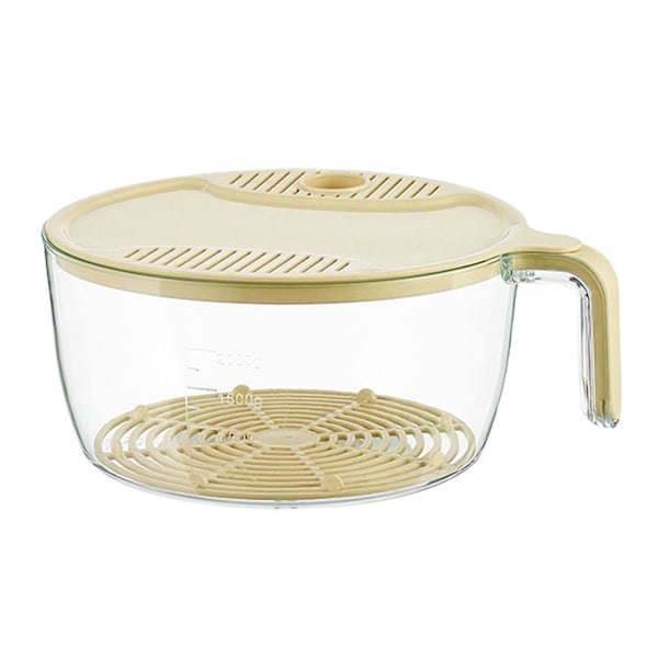 Rice Washer with Lid Clear Design Handle Buckle Closure Freezer Safe Cleaning Vegetable Grains Fruit