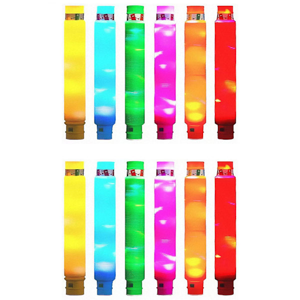 Store Lysende Rør 2,9 cm Julegaver Kreativ Plast Sansestimulerende Leke, Flerfarget Led Vannrør For Gutter Og Jenter 12 pieces