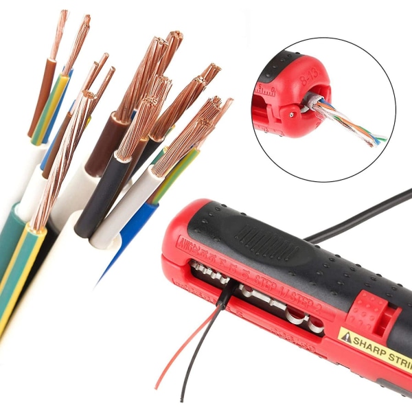 Alt-i-ett universal demonteringsverktøy for kabelstripper for 10-20 Awg 8-13 Mm Rg59 og Rg6 koaksialkabel