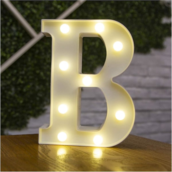 Alphabetbogstav LED Lys Lys Beskæftigelse Nummer Klump Ornament Batteri Natlys Fest Soveværelse Ægteskab Fødselsdag Jul dekorativt nummer B
