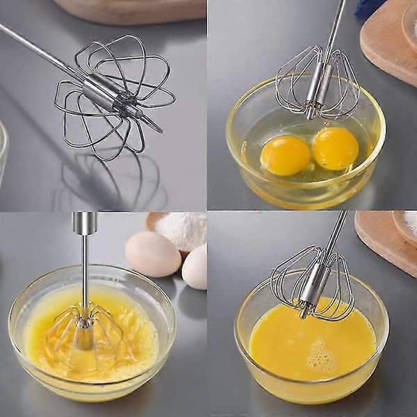 Semi-automatisk eggvisp håndskyv eggvisp rustfritt stål blender mikser visp