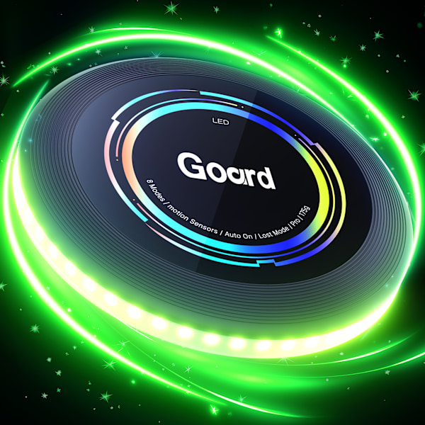 Genopladelig LED Frisbee - 16 Million Farver RGB - Smart Mode - Automatisk Tænding - Sjov Gave til Jul, Fødselsdage og Camping Tri-Farve green