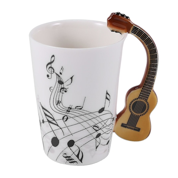 Kreativ Nyhet Gitar Håndtak Keramisk Kopp Gratis Spektrum Kaffe Melk Te Kopp Personlighet Krus Unik feng