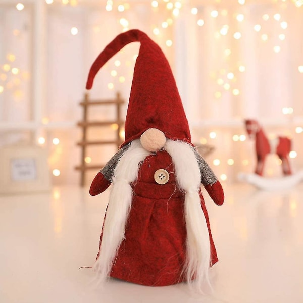 Christmas Gnome Swedish Scandinavian Santa Tomte Nisse Festival Decoration Supplies Plush Doll Gift Christmas Decorations (red)1pcs
