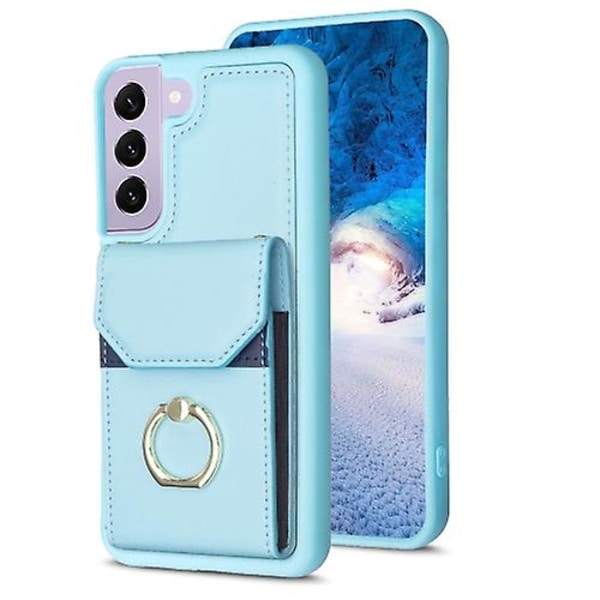 Til Samsung Galaxy S22+ 5g Bf29 Organ Kortpung Ring Holder Mobiltelefon Cover Blue