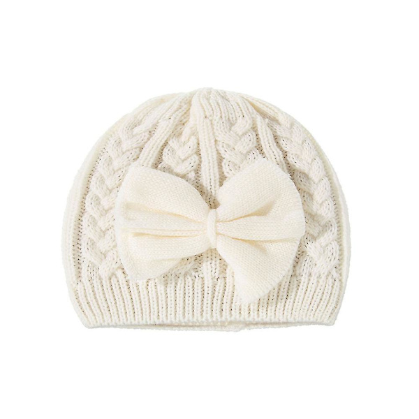 Vintervarm Strikket Babylue For Jenter Bomullsforet Babylue For Jenter white