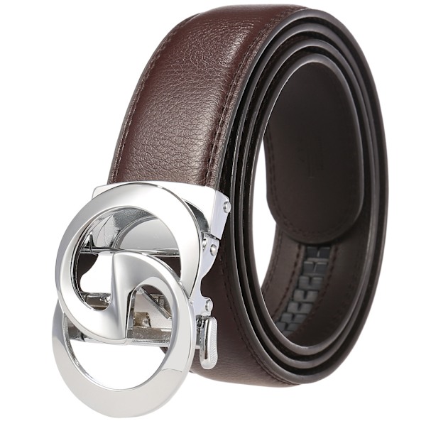 Luksus Vintage GG Belte H Spenne Menn Kvinner Ekte Lær Kjole Stropp Dobbel G Belte Chrome buckle + brown belt 110cm-130cm