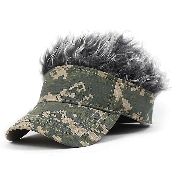 Golf Baseball Cap Med Kunstigt Hår Cap Solskygge Sjovt Toupee Hatte Mænd Spiked Green