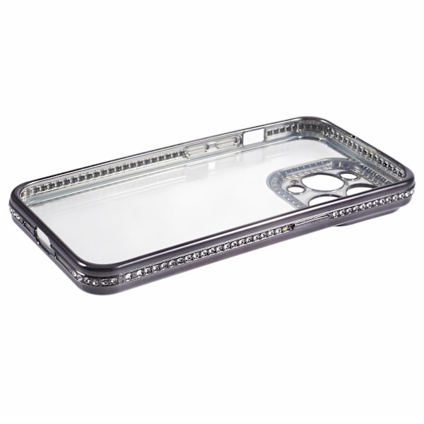 Skal till iPhone 13 Pro Max med strasslinsram i mjuk TPU Black