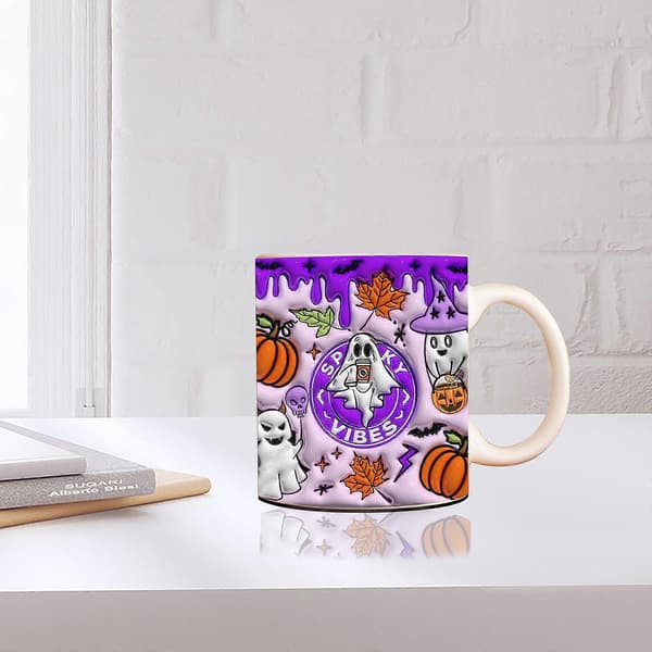 Ny läskig Halloween-kaffemugg Vattenmugg Halloween Pumpa C