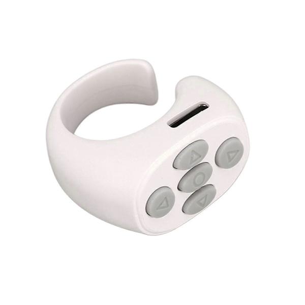 Smart Ring Controller Bluetooth 5.3 Trådløs Fjernbetjening Sideskifter Til Tik Tok Elektronisk Bog White