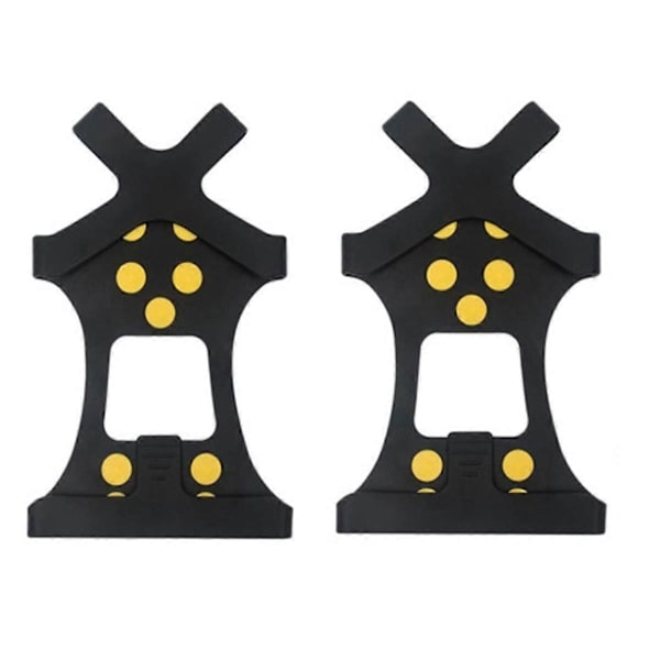 10-STUD Anti Slip Vinter Is Grippers Universelle Slip-on Strækpasform Sne & Is Pigge Trækkraft Klamper (2 stk), S