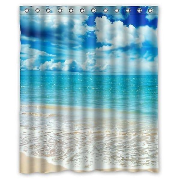 Meri Meri Sininen Meri Pilvet Aurinko Suihku Verho Kylpyhuone Sisustus Verho 150x180 cm E---2429