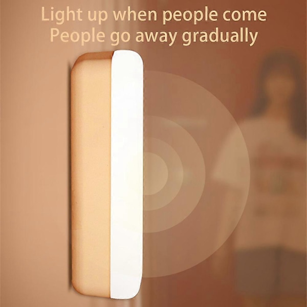 Smart Mänsklig Induktionsnattlampa LED Sovrum Korridor Magnetisk USB-Laddning Lång Uthållighet Vägglampa white light