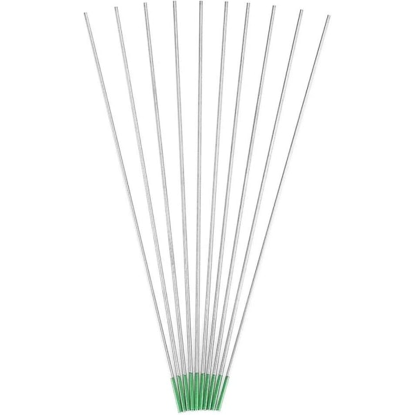 10 Pack Wp Green Tip Pure Tungsten Electrodes 1.0/1.6/2.0/2.4/3.2mm 250-400a For Tig Ac Welding (1.6mm X 175mm)