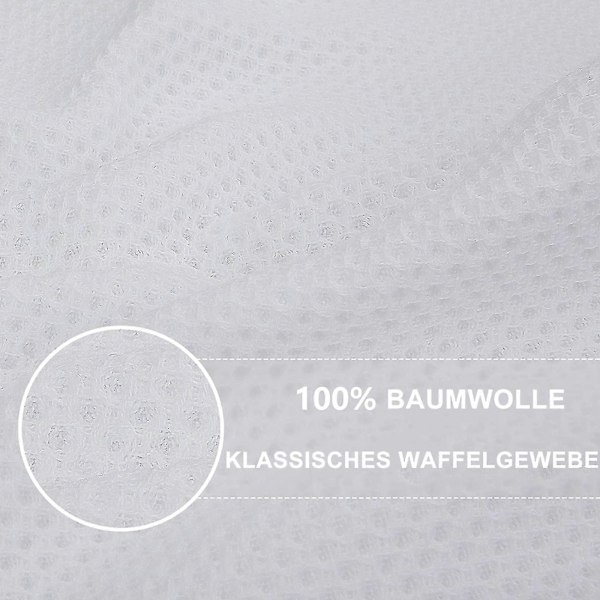 6-pak 100% Bomulls Terry Kjøkkenhåndklær Dish Clean Hengeøgle White 34*34cm