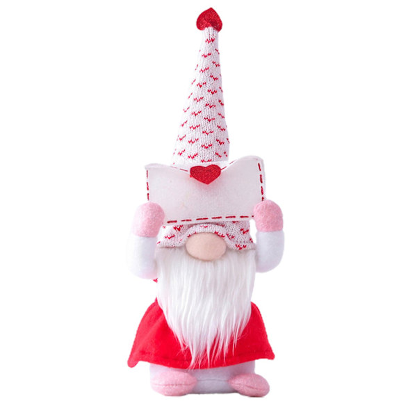 Kasvoton nukke Pohjoismainen hieno pieni 2022 Ruotsalainen Tomte-koriste Tonttu-nukke ystävänpäivään Pink S