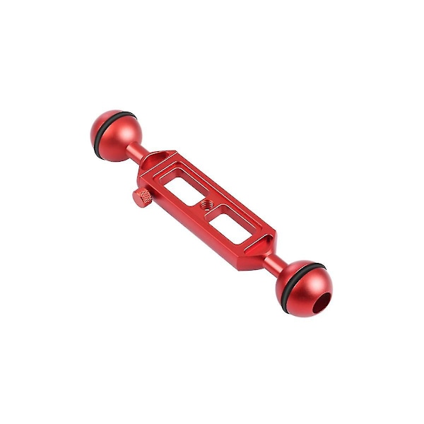 Utvidbar armfesteholder 20 cm justerbar lengde med ballhode 25 mm diameter 1/4 tommers skruehull dykkebrakett, rød