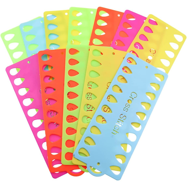 12-pack broderigarnorganiserare, korsstygnstillbehör, nålgarnshållare, förvaringsverktyg, 20 positioner, syverktyg (blandade färger)