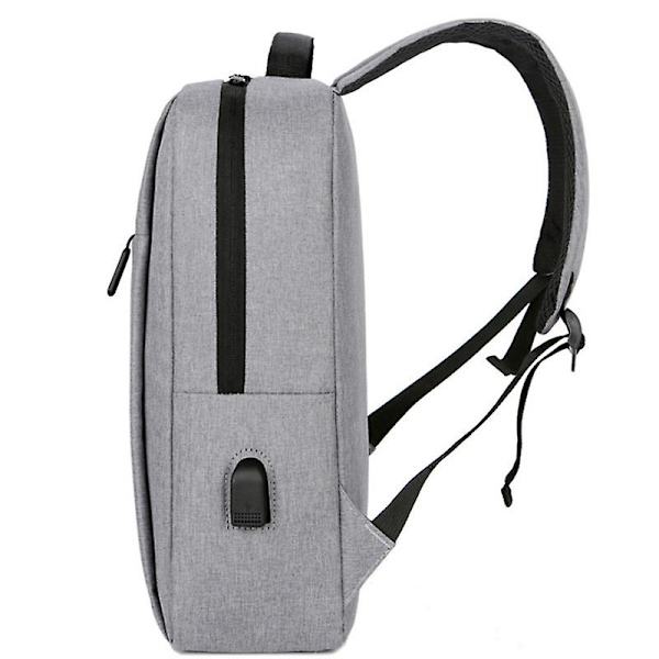 Matkustustietokoneen reppu, liiketoimintaan sopiva varastovarkauden kestävä ohut kestävä kannettavien tietokoneiden reppu USB-latausportilla, vedenkestävä korkeakoulun koulutietokoneen laukku lahjoiksi GRAY