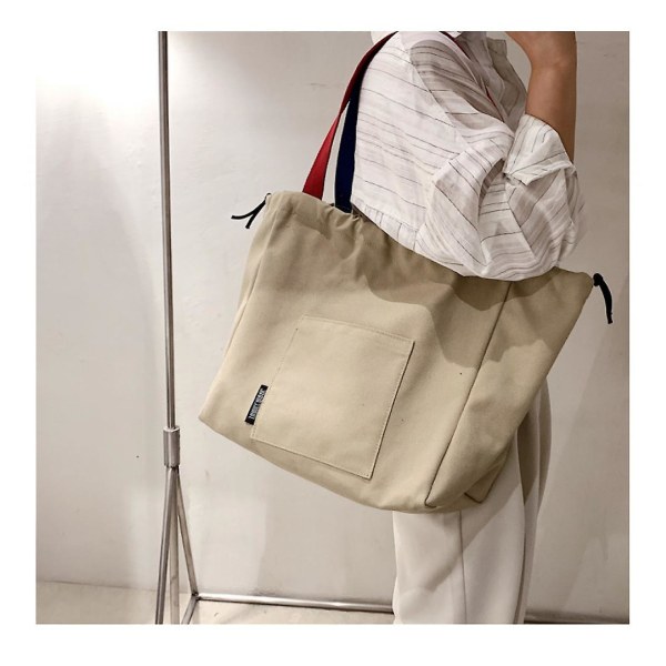 Fashion Versatile Canvas Shoulder Bags Female Simplicity Handbags Large-capacity Commute Ladies Leisure Crossbody Bag ( Khaki)