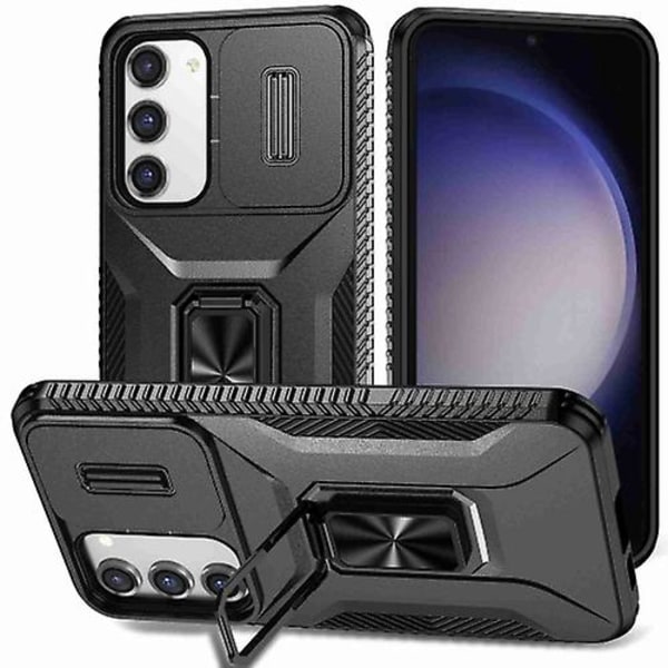 Til Samsung Galaxy S23+ 5g Skydende Camshield Holder Mobiltelefon Etui Black