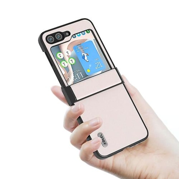 For Samsung Galaxy Z Flip5 Abeel 3 In 1 Glitter Series Pu Mobile Phone Case White