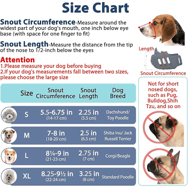 Hundmunstycke, Mjukt munstycke för små medelstora hundar Pudel Tax, Andningsbart silikonbur Munskydd för att förhindra bitning och tuggning, Roligt noshörningsmunstycke L grey