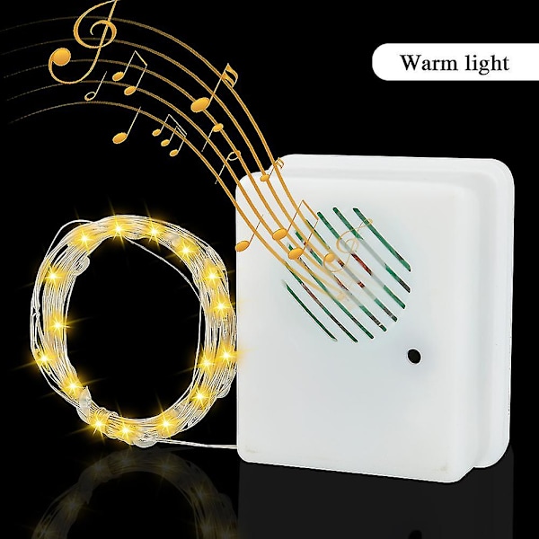 Julsångs Sensorhögtalare / 3m Ljuskedja Röstaktiverad Rekvisita Warm light