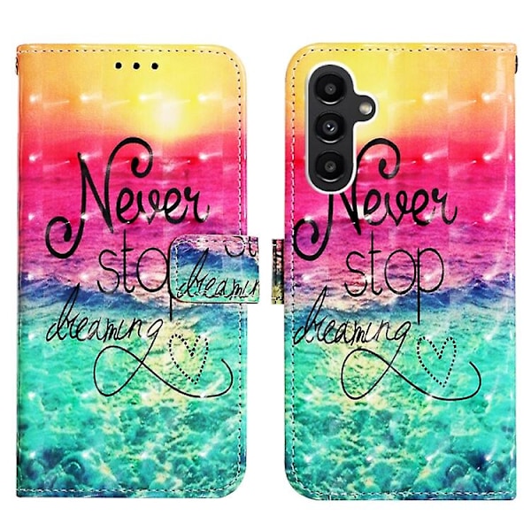 For Samsung Galaxy A05s 3D Maleri Vandret Flip Læder Mobiltelefon Etui Chasing Dreams