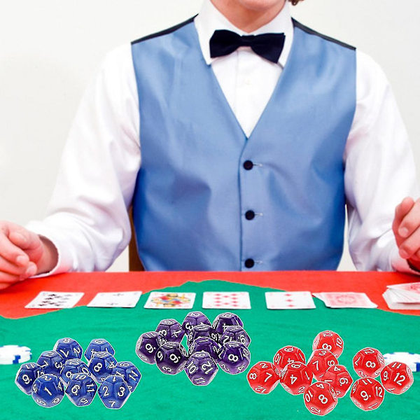 10 stk 12-sidede terninger D12 Polyhedrale terninger Familiefest Pub Club Spil Akryl Terninger Purple