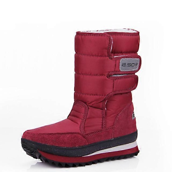 Dame Sneestøvler Vinterstøvler Kvinder Flade Vandtætte Anti-slip Damer Multi-Farve Sko Femininas De Inverno Mujer Botas red 36