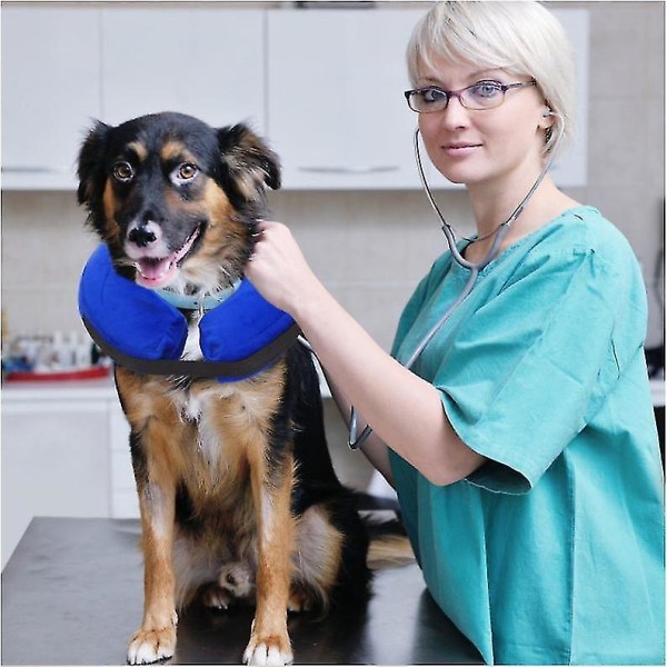 Beskyttende oppusteligt halsbånd til hunde og katte - blødt kæledyrshalsbånd blokerer ikke synet E-halsbånd
