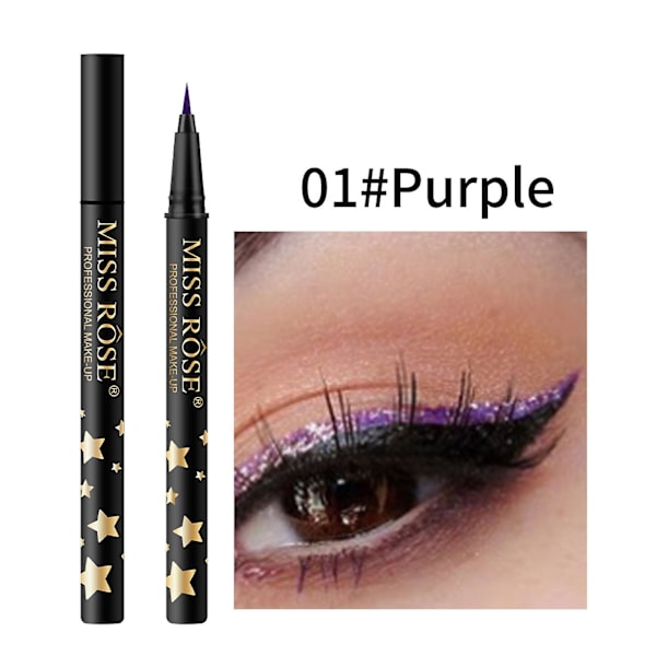 Mardi Gras -lahjat Värillinen Eyeliner Nestemäinen Eyeliner Ei tahraa Pitkäkestoinen Nestemäinen Eyeliner -kynä A